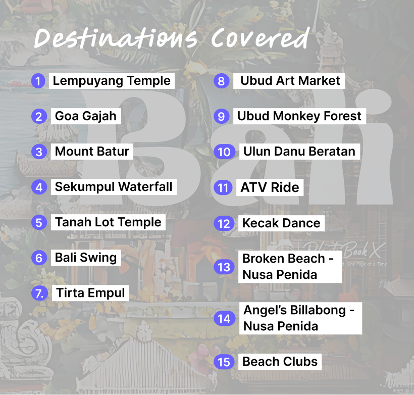 Bali - 15 destinations