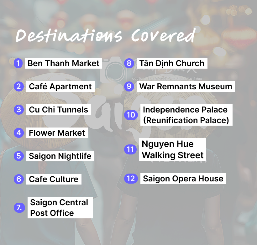 Ho Chi Minh City (Saigon), Vietnam  - 12 destinations